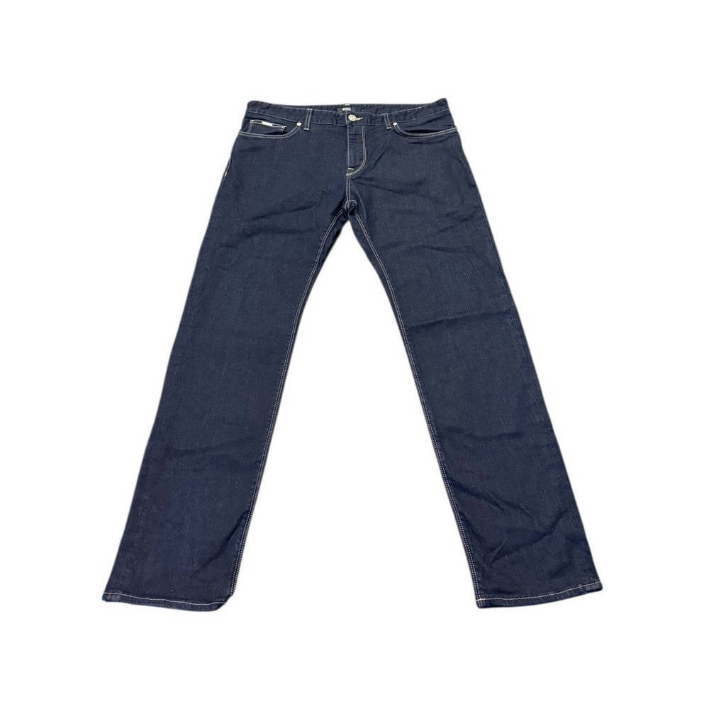 Boss Hugo Boss Stretch Straight Leg Jeans Mens 34x31* Blue Dark Wash Slim